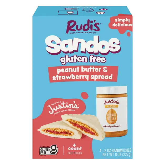 Sandos Gluten Free Peanut Butter & Strawberry Sandwiches - 4 ct