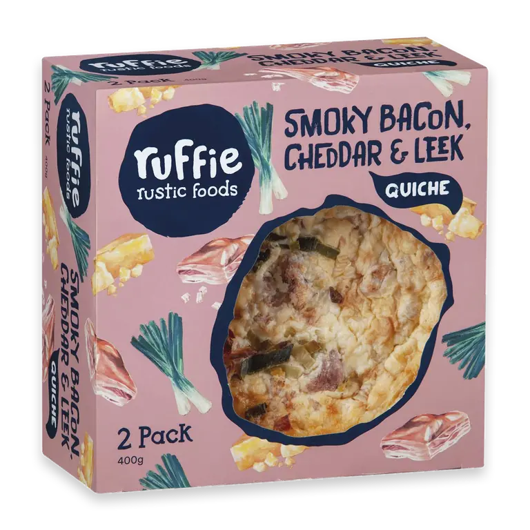 Smoky Bacon Leek & Cheddar Quiche