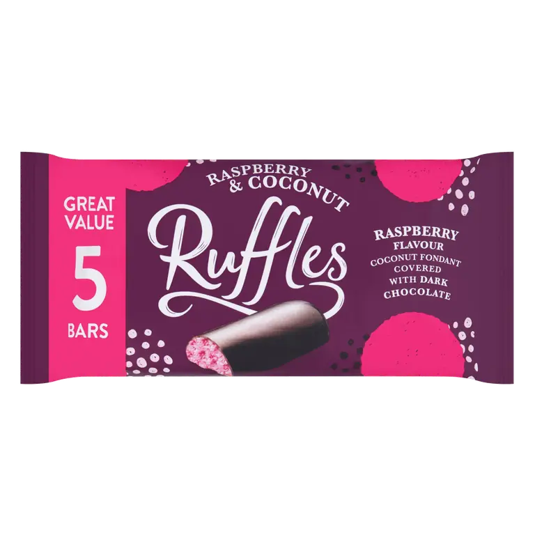 Ruffles Raspberry & Coconut Flavour Bars 5 x 26g