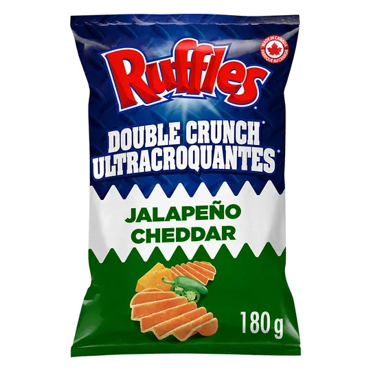 Double Crunch Potato Chips Jalapeño Cheddar Flavoured 180 g