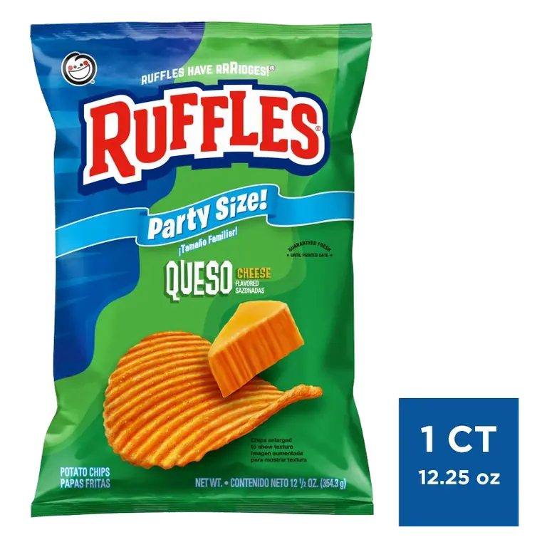 Ruffles Queso Party Size Potato Chips, 12.5oz