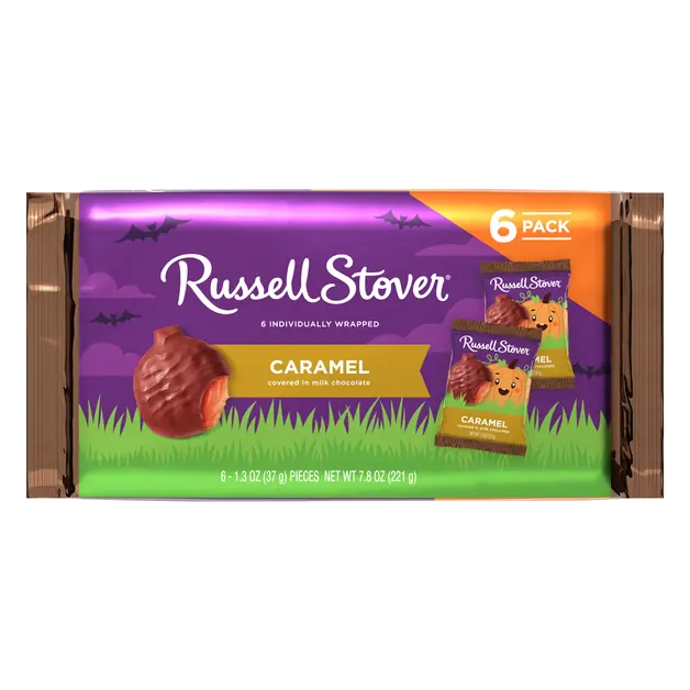 Caramel Milk Chocolate Halloween Candy Pumpkins - 6 ct