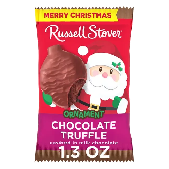 Christmas Chocolate Truffle in Milk Chocolate Candy Ornament