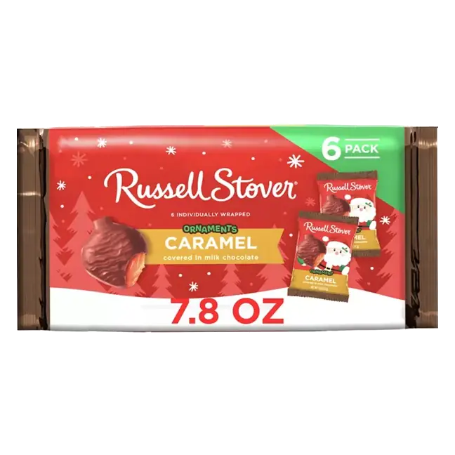 Christmas Milk Chocolate Caramel Ornament 6 Pack