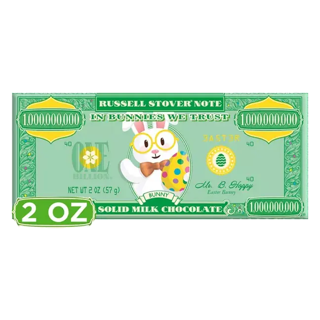 Easter Bunny Money Solid Milk Chocolate Candy Bar