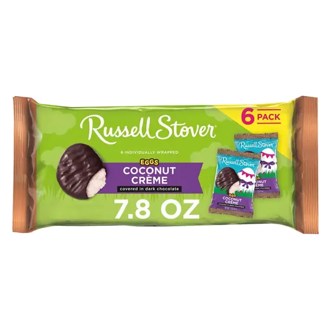 Easter Coconut Crème Dark Chocolate Candy Easter Eggs 6 pack
