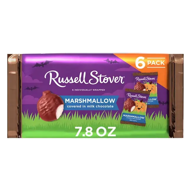 Halloween Milk Chocolate Marshmallow Candy Pumpkin 6 Pack