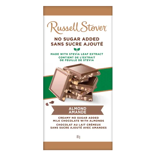 Milk Chocolate Bar Almond No Sugar Added 85 g