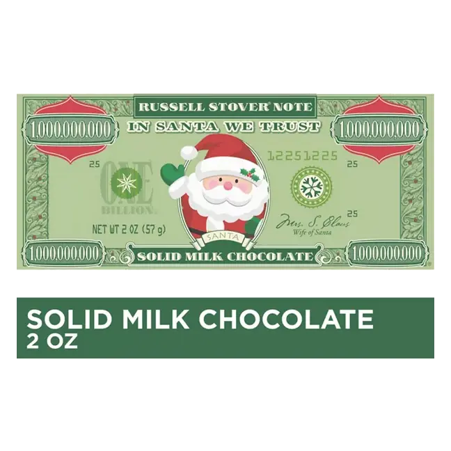 Santa Solid Milk Chocolate Money Bar