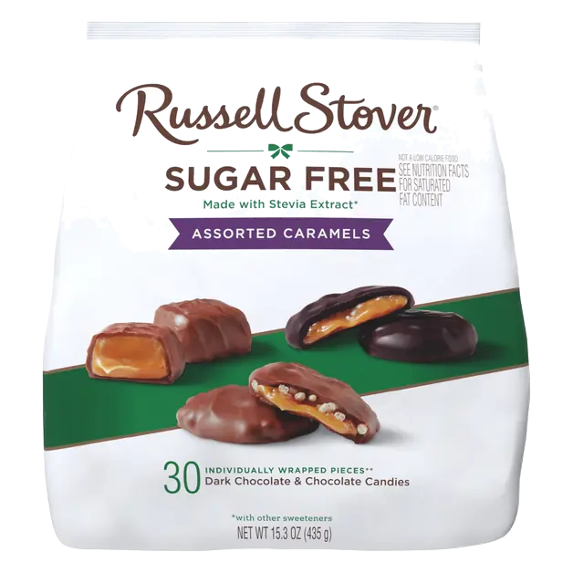 Sugar Free Assorted Caramels in Chocolate Candy