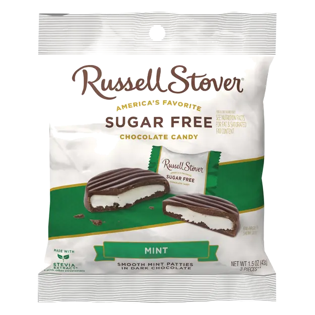 Sugar Free Mint Dark Chocolate Patties Candy - 3 ct