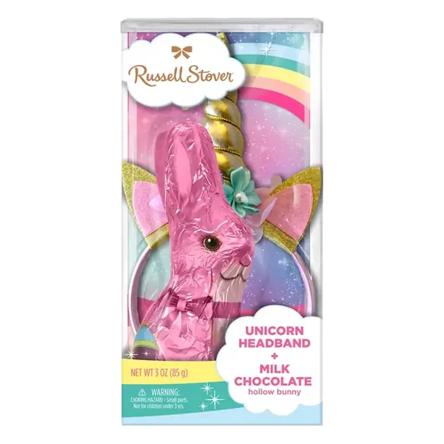 Unicorn Headband + Milk Chocolate Hollow Bunny