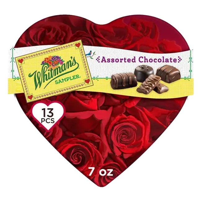 Valentine's Day Assorted Milk & Dark Chocolate Floral Heart Gift Tin