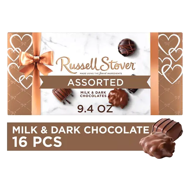 Valentine's Day Heart Assorted Milk & Dark Chocolate Candy Gift Box