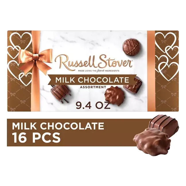 Valentine's Day Heart Milk Chocolate Candy Assortment Gift Box