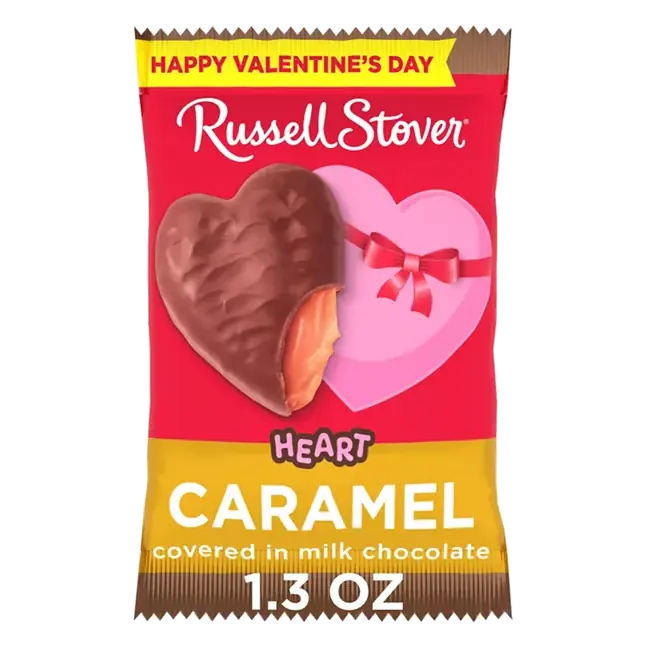 Valentine's Day Milk Chocolate Caramel Heart Candy Bar