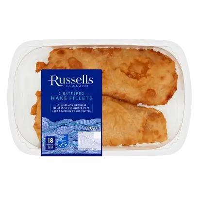 2 Battered Hake Fillets