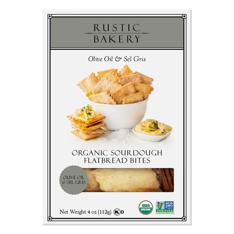 Olive Oil & Sel Gris Organic Sourdough Flatbread Bites