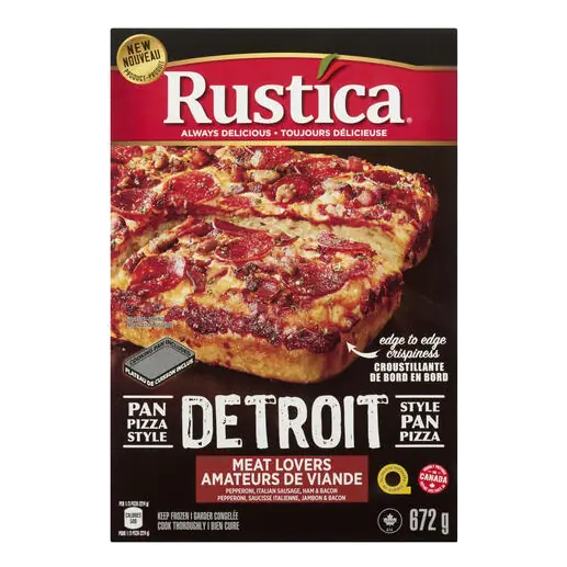 Frozen Detroit Style Pan Pizza Meat Lovers 672 g