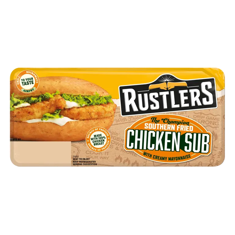 Rustlers The Champion Southern Fried Chicken Sub 158g