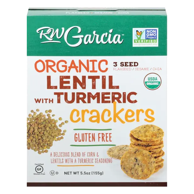 Organic Gluten Free 3 Seed Lentil with Turmeric Crackers