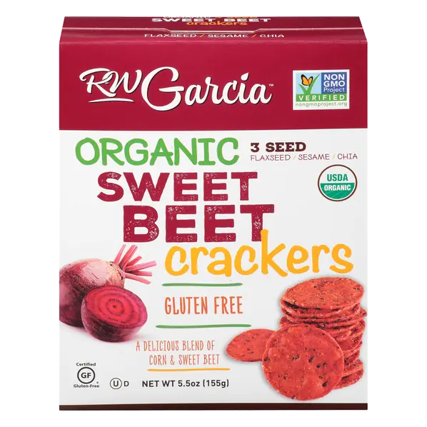 Organic Gluten Free 3 Seed Sweet Beet Crackers