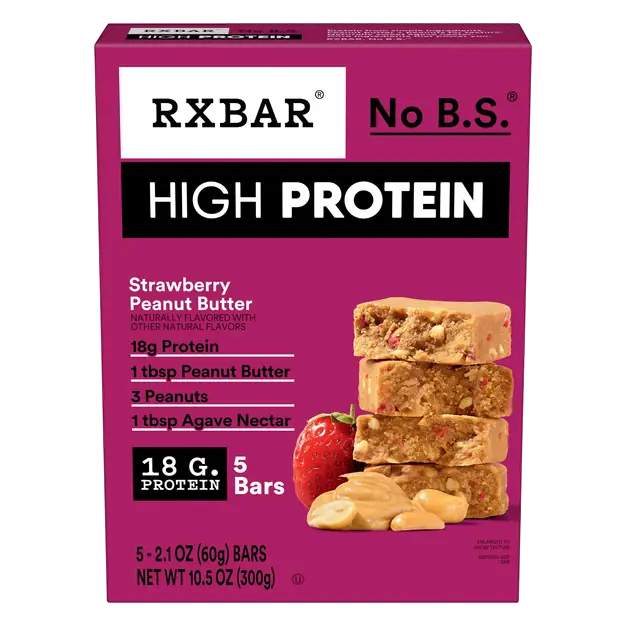 High Protein Strawberry Peanut Butter Bars - 5 ct