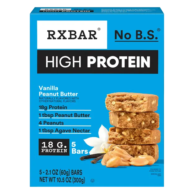 High Protein Vanilla Peanut Butter Bars - 5 ct