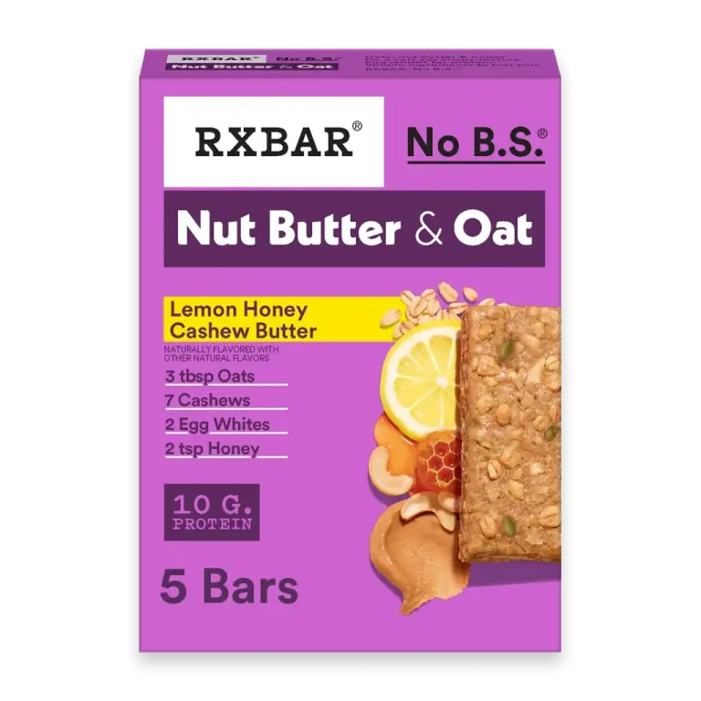 Nut Butter and Oat Lemon Honey Cashew Butter Protein Bars