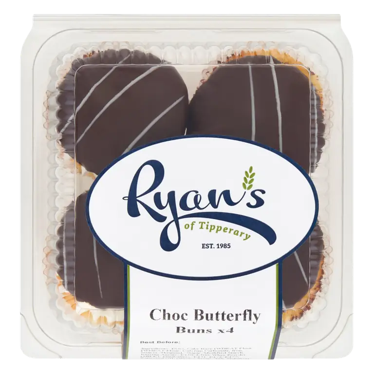 Ryan's of Tipperary 4 Choc Butterfly Buns 155g
