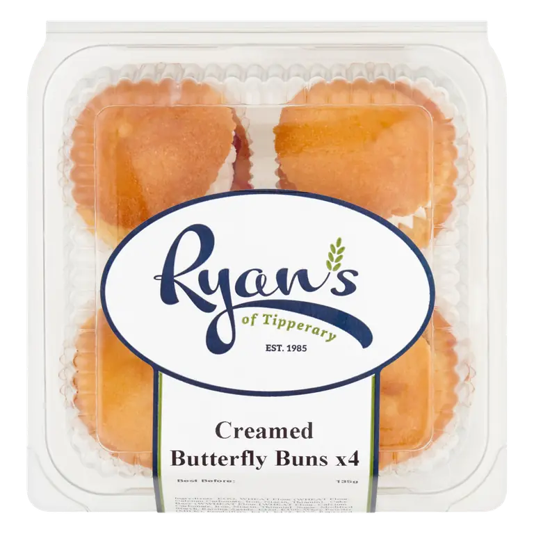 Ryan's of Tipperary 4 Creamed Butterfly Buns 135g