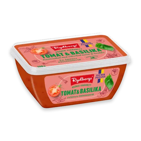 Potatissallad Vinägrett Tomat Basilika