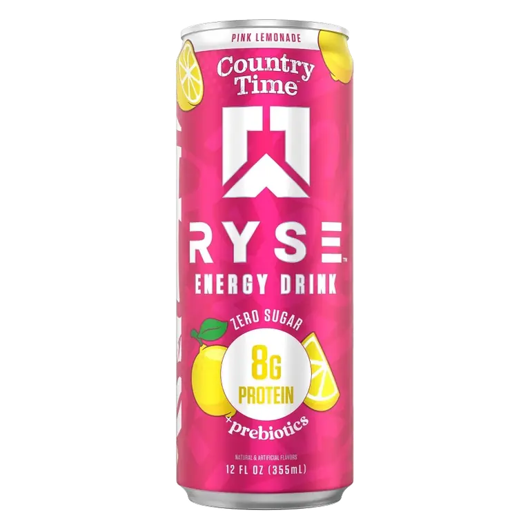 RYSE Energy with Pro Pink Lemonade Energy Drink, 12 fl oz: Caffeinated