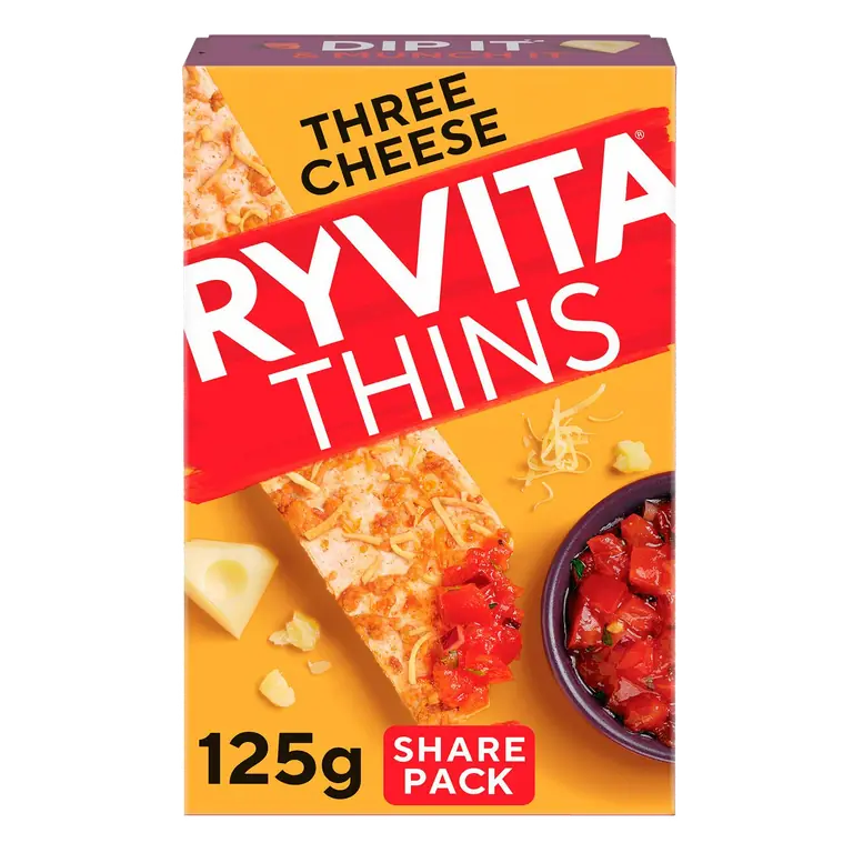 Thins Three Cheese Flatbread Crackers 125g
