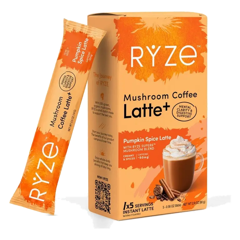RYZE Mushroom Coffee Latte Pumpkin Spice, 2.8 oz