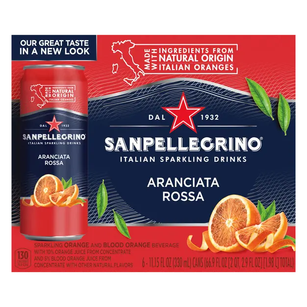 San Pellegrino Aranciata Rossa Sparkling Blood Orange Beverage - 6 pk