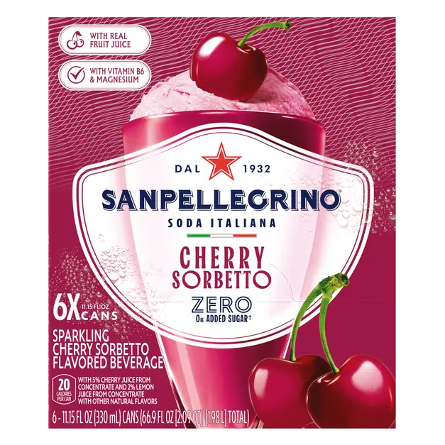 San Pellegrino Cherry Sorbetto Sparkling Beverage - 6 pk