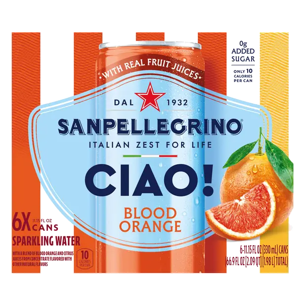 San Pellegrino Ciao Blood Orange Sparkling Water - 6 pk