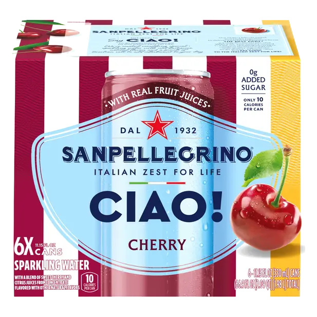 San Pellegrino Ciao Cherry Sparkling Water - 6 pk
