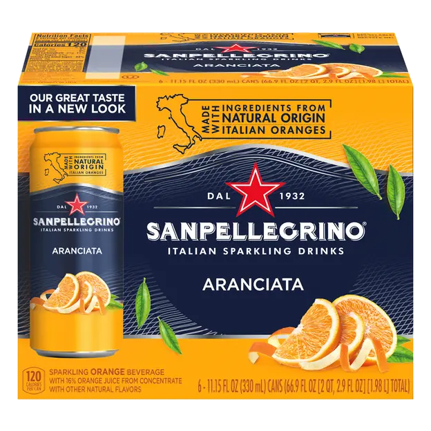 San Pellegrino Italian Aranciata Sparkling Orange Beverage - 6 pk