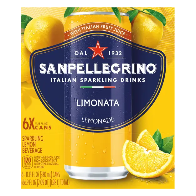 San Pellegrino Limonata Sparkling Lemon Beverage All Natural - 6 pk