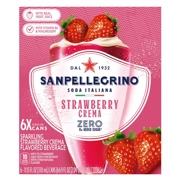 San Pellegrino Strawberry Crema Sparkling Beverage - 6 pk