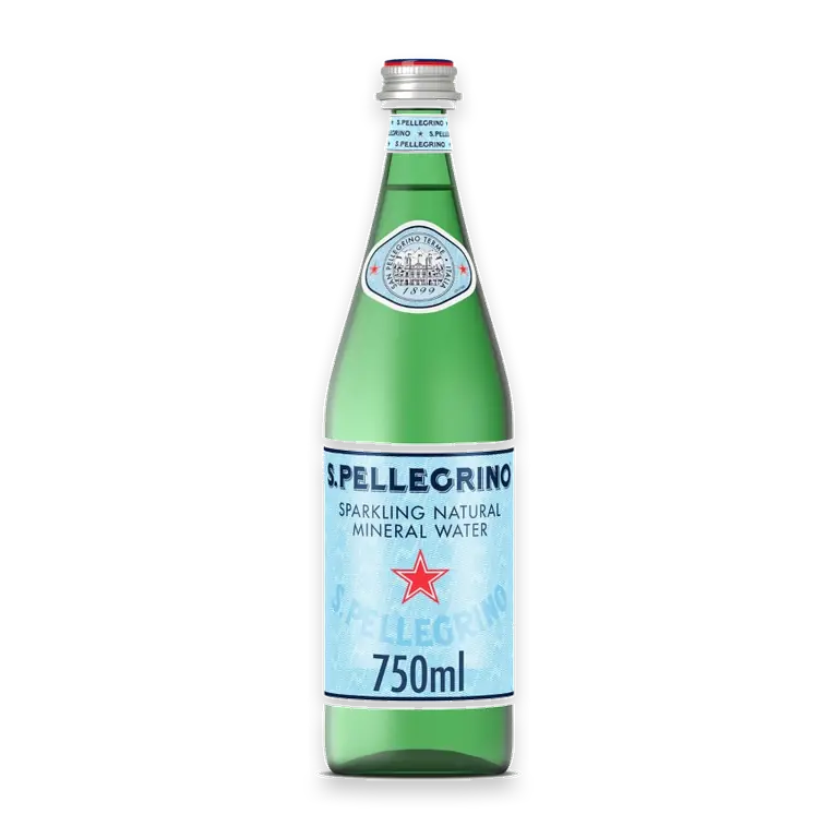 Sparkling Natural Mineral Water Glass Bottle