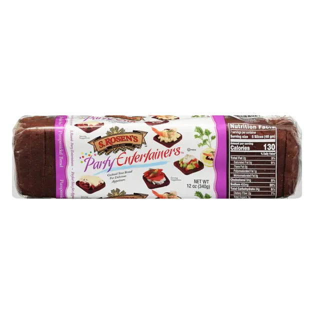 Party Entertainers Cocktail Pumpernickel Bread Sliced
