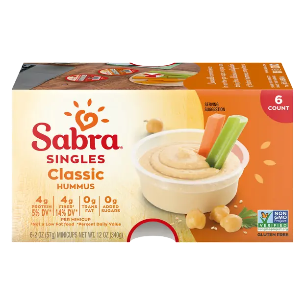 Gluten Free Classic Hummus Single Cups - 6 ct