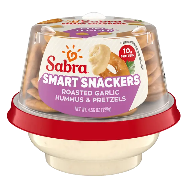 Smart Snackers Roasted Garlic Hummus & Pretzels Single Cup