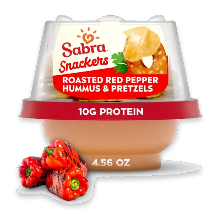Snackers Roasted Red Pepper Hummus with Pretzels