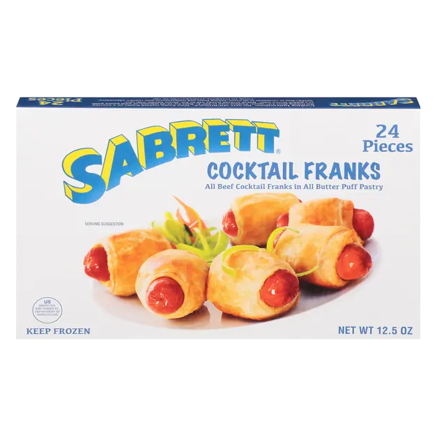 Cocktail Beef Franks in All Butter Puff Pastry - 24 ct Frozen