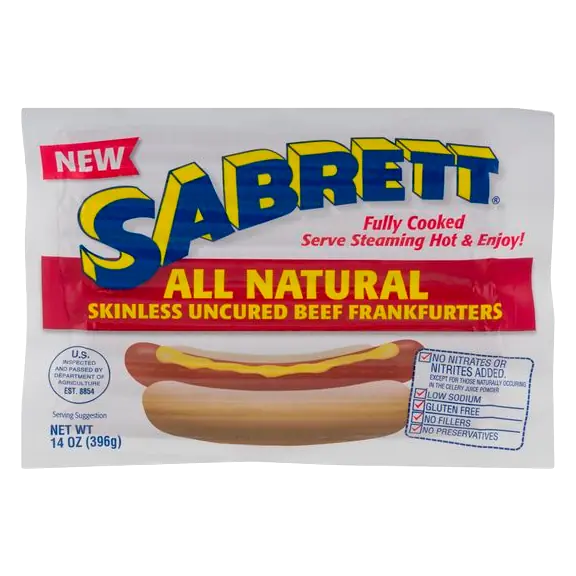 Natural Skinless Uncured Beef Frankfurters - 8 ct