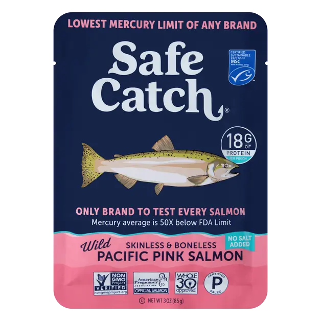 No Salt Added Boneless Skinless Wild Pacific Pink Salmon Pouch